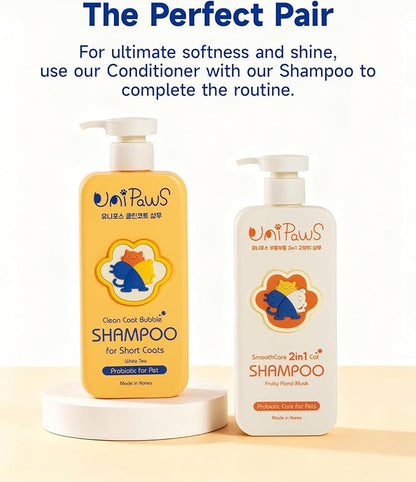Unipaws Probiotic Dog Shampoo for Short-Haired Coats – Itch Relief, Deodorizing & Hydrating for Healthy, Fresh Skin with Calendula & Oatmeal – EWG Green & White Tea Scent, Made in Korea, 16.9 Fl Oz