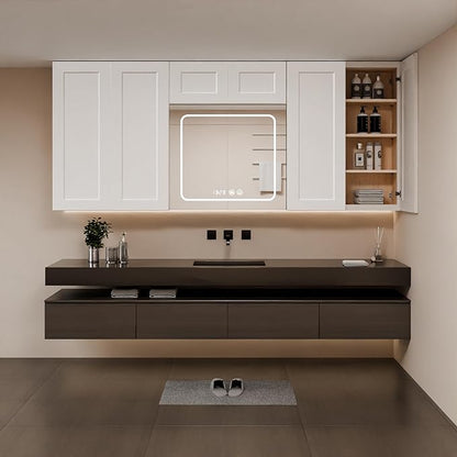 33 Inch Laundry Room Cabinets Wall Mounted, Solid Wood Over The Toilet Storage Cabinet, Bathroom Organizer Cabinets with 2 Shaker Door & 3 Shelves, Easy to Assemble for Kitchen, Garage - White