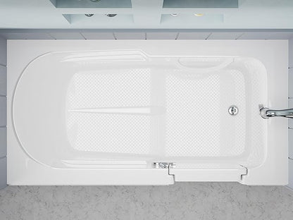 ANZZI Walk In Tub 60'' x 30'' White Acrylic with Chrome Accents Right Drain, Low Threshold, Slip-Resistant Floor, Easy Install, Luxury Spa Soaker Tub - AMZ3060SIRWS