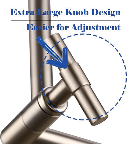 Brushed Nickel Shower Arm Extension - 13'' Adjustable Height & Range, Locking Nuts, Universal Connector for Rain & Handheld Shower Heads