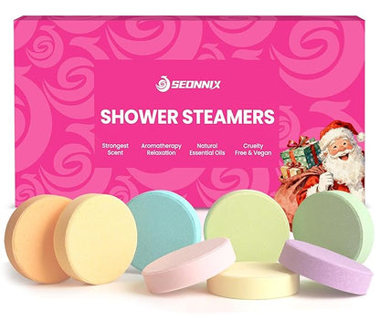Shower Steamers Aromatherapy, 8 Pack Shower Bombs for Relaxation and Stress Relief, Natural Essential Oils Spa Gift Set for Women, Birthday Gifts, Self Care & Home Spa Experience