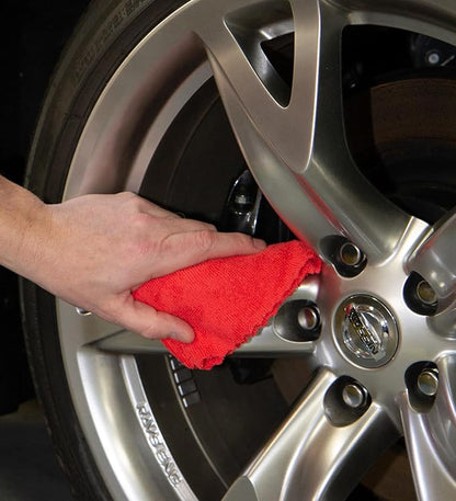 Arkwright Smart Rags in Box - (Bulk Case of 400) Lint Free Microfiber Cleaning Cloth, Scratch & Streak-Free, Dispensable Wash Towels for Cars, Window Glass, and Auto Shop, 12 x 12 in, Red