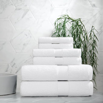 Aston & Arden Egyptian Bath Towels - Pack of 2 - Oversized Ultra Soft Thick & Absorbent, 100% Ringspun Egyptian Cotton Bathroom Towel for Spa, Hotel, 600 GSM, 30 x 54 in, White