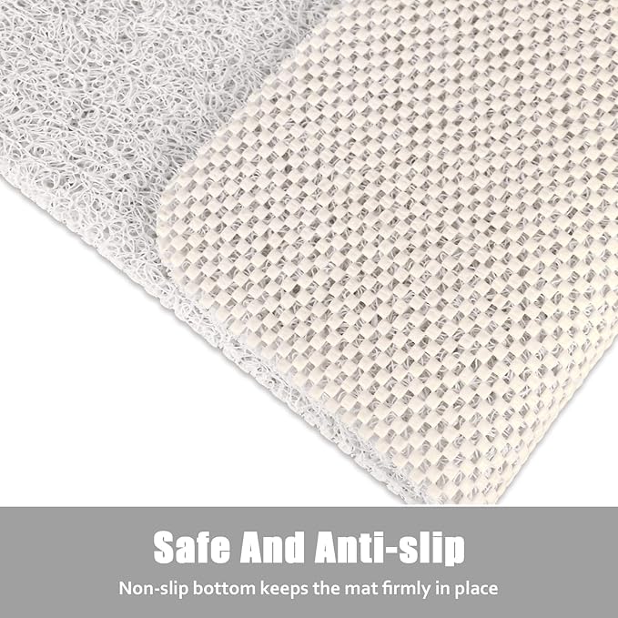 Large Shower Mat Non Slip, 36x36 Inch Shower Floor Mat with Drain Hole in Middle, Super Soft and Comfortable PVC Loofah Massage Bath Mat for Shower, Anti Slip Shower Stall Mat, Quick Drying