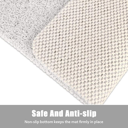 Square Shower Mat Non Slip: 27x27 Inch Extra Large Shower Floor Mat with Drain Hole in Middle - Soft PVC Loofah Bath Mat for Shower - Anti Slip Shower Stall Mat for Elderly and Kids