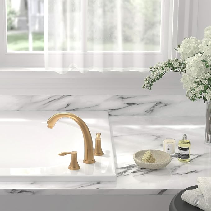 Lava Odoro 2-Handle Widespread Roman Tub Faucet, Bronze Gold Tub Faucet, Brass Roman Bathtub Faucet, Tub Filler, Valve Included, TF405-BB