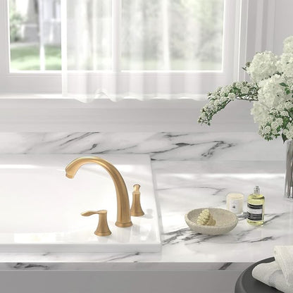 Lava Odoro 2-Handle Widespread Roman Tub Faucet, Bronze Gold Tub Faucet, Brass Roman Bathtub Faucet, Tub Filler, Valve Included, TF405-BB