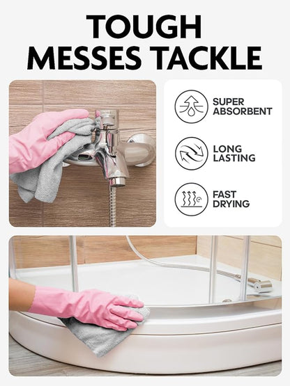 Fantasticlean Microfiber Cleaning Cloth Roll -675 Pack, Tear Away Microfiber Towels, 12" x 12", Reusable, Washable, Ultra Absorbent Dishcloth for Home Supplies, Car, Shop (9 Rolls of Grey)