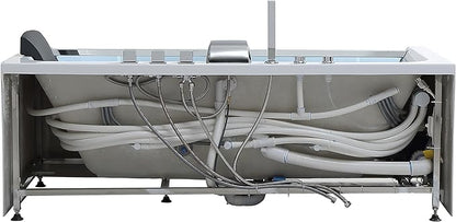 Empava 59 in. Acrylic Alcove Whirlpool Bathtub - Hydromassage Rectangular Jetted Soaking Tub with Center Drain - Waterfall Faucet