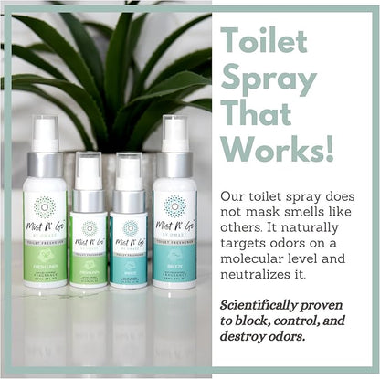 Mist N' Go by Omaze Travel Odor Eliminator - Toilet Spray for Bathroom Air Freshener - Clean Mix, Daily Pack (2oz x1 + 1oz x1)