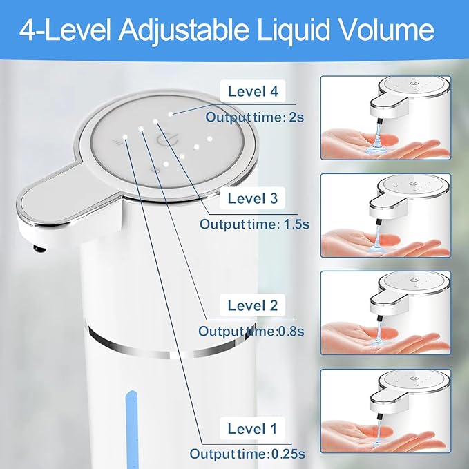 Automatic Liquid Soap Dispenser Bathroom Kitchen Dish Liquid Body Shampoo Shower Gel Hand Free Liquid Wall Mount Touchless Soap Dispenser 380ml Auto Liquid Dispenser Sylfu