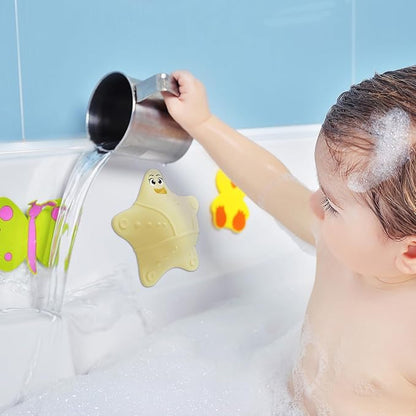 Bathtub Overflow Drain Cover, Silicone Tub Overflow Drain Cover, Soak Bathtub Drain Cover Stopper with Suction Cups, Cute Bathroom Spa Accessories Adds Inches of Water for Deeper Bath (Ivory)