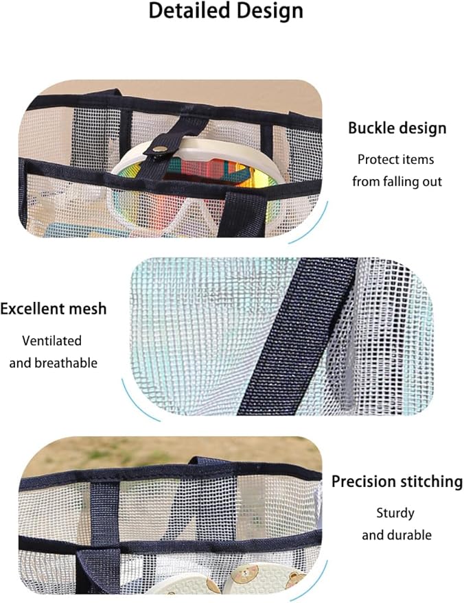NAJIAKA Mesh Shower Caddy Bag Portable, Pink Shower Caddy for College Dorm, Beach, Camp, Gym, Travel Toiletry, Swim, Organizer with 8 Pockets