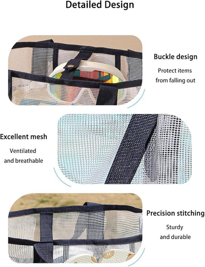 NAJIAKA Mesh Shower Caddy Bag Portable, Pink Shower Caddy for College Dorm, Beach, Camp, Gym, Travel Toiletry, Swim, Organizer with 8 Pockets