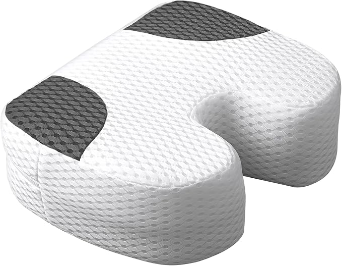 Suzile 1 Pcs Hot Tub Booster Seat Weighted Spa Bathtub Booster Inflatable Cushion Quick Dry Non Slip Bottom Portable Seat with 3D Air Mesh Cover Tub Accessory for Adult Indoor Outdoor (White Grey)