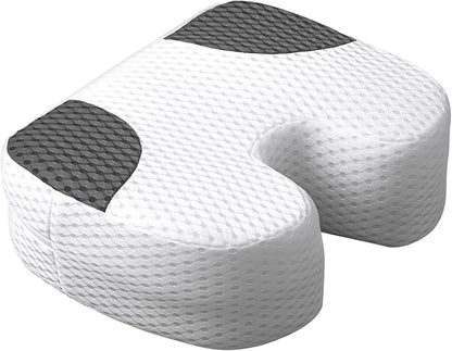 Suzile 1 Pcs Hot Tub Booster Seat Weighted Spa Bathtub Booster Inflatable Cushion Quick Dry Non Slip Bottom Portable Seat with 3D Air Mesh Cover Tub Accessory for Adult Indoor Outdoor (White Grey)