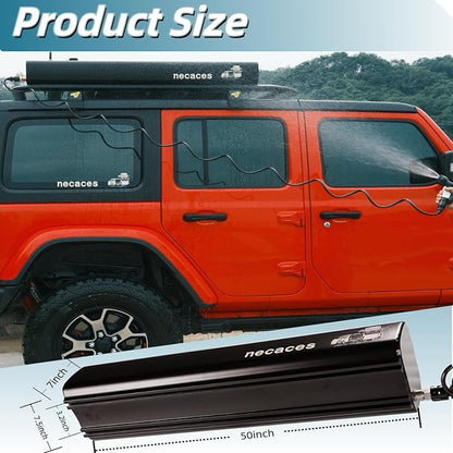 8Gallon Pressurized Water Tank,Portable Aluminum Camping Shower Water Storage with Spray Hose for Overland Off-Road Vehicles, Pick-up Trucks,Outdoor Activities Water Supply.