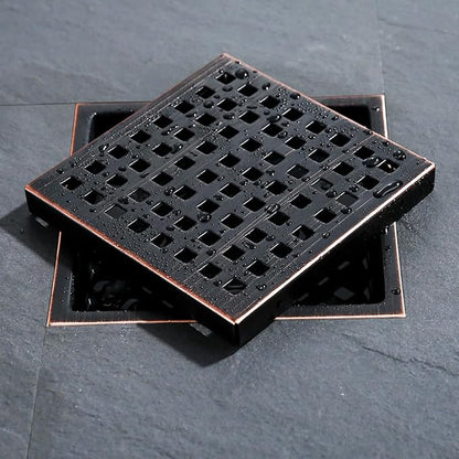 RANDOM Oil Rubbed Bronze Shower Drain Square 6 Inch Shower Floor Drain Grate & Removable Hair Strainer 304 Stainless Steel Shower Drain Cover Bathroom Accessories.RD98738-ORB