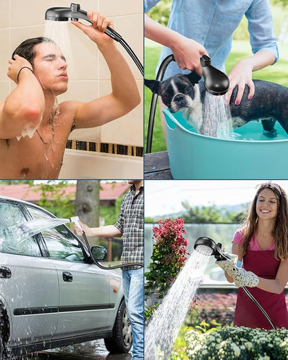 AUTOPkio Portable Camping Shower, Upgraded Outdoor Shower with 6000mAh Rechargeable Battery Pump & Digital Display for Hiking, Travel, Car, Pet Bath, Watering, Emergency