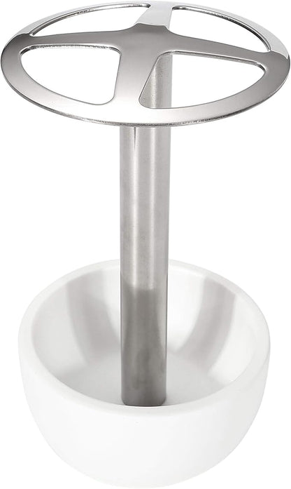 CozyCabin Toothbrush Holder Stand, for Razor, Bathroom Vanity Countertop, Stainless Steel Toothbrush Bathroom Organizer (White)