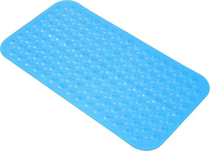 Anti-Slip Bathtub Shower mat, 27.5×14.5（Approximately 70×37cm） inch Soft Oversized Machine Washable Non-Slip Bathtub mat with Drainage Holes, Bathroom Floor Suction Cup.（1-Clear Blue）