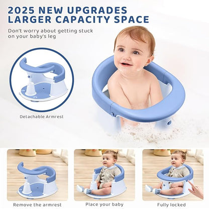 Baby Bath Seat, Infant/Toddler Sit Up Bathtub Seat for 6-12-24 Months, Baby Bath Essentials, Great Shower Gifts for Newborn and New Mothers