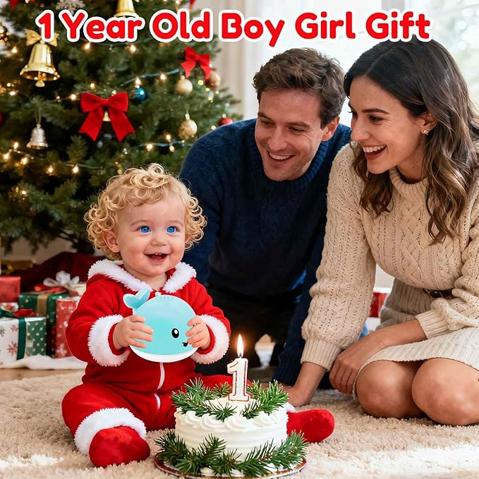 Baby Bath Toys 6-12-18 Months - Christmas Stocking Stuffers For Kids Ages 1-3 1 2 3 Year Boy Girl Gifts, Infant Baby Gifts Light Up Whale Bath Toy Sprinkler, Bathtub Water Pool Toy For Toddlers
