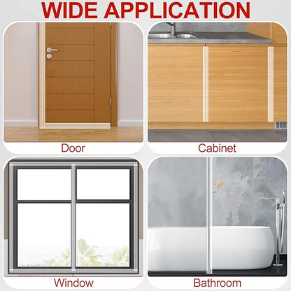 MYFAMIREA Door Weather Stripping 2IN (W) x 10FT (L) Door Draft Stopper Seal Tape Silicone Seal Strip Self Adhesive Shower Sweep Insulation Tape Side Bottom Strip for Sliding Glass Window Gap, Clear