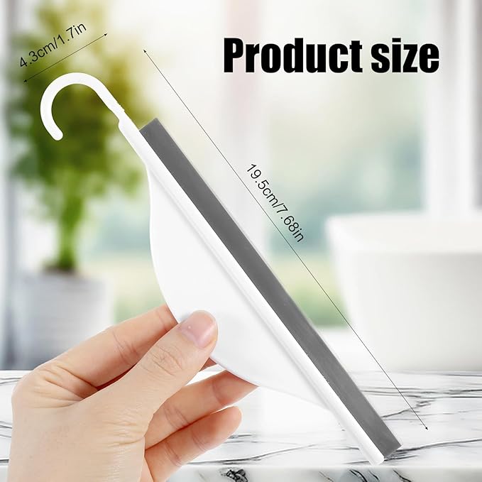 Tiny Bathroom Mirror Shower Squeegee with Hanging Hook, Silicone Kitchen Countertop Small Squeegee, Handy Water Blade Mini Squeegees, Wiper Scraper Cleaner Tool for Cleaning Window Glass Sink Counter