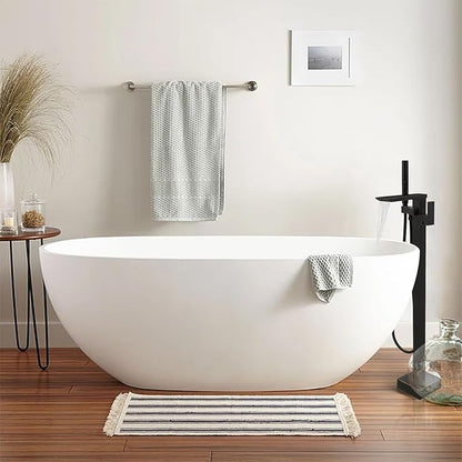 RUMOSE Oil Rubbed Bronze Bathtub Filler Freestanding Tub Filler Floor Mount Tub Faucet Waterfall Bathtub Faucet with CUPC Certified High Flow Brass Bath Shower Faucets with Handheld Sprayer