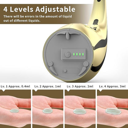 Automatic Soap Dispenser Touchless,300ML Hand & Dish Countertop Electric Liquid Rechargeable Dispenser with Sensor,Modern 4 Gear Adjustable Waterproof Kitchen Auto Soap Pump（Gold）