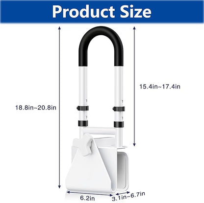 Adjustable Bathtub Safety Rail: Shower Grab Bar Handle for Seniors, Elderly, Disabled, Fits 3.1 to 6.7 Inch Tub Walls, Bathroom Safety Bars with Non-Slip Grip, Supports 300 lbs