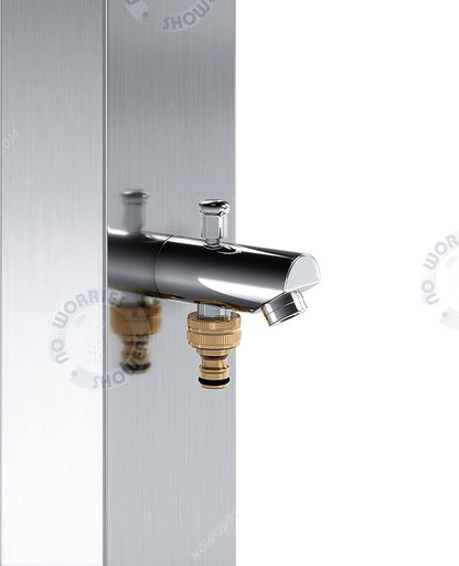 Bondi 316 Marine Grade Stainless Steel Outdoor Shower Panel-No Rust! Perfect for Swimming Pools, Backyards, Beach Houses, Resorts. Hot & Cold Water Connections, Wall Mounted or Freestanding Options.