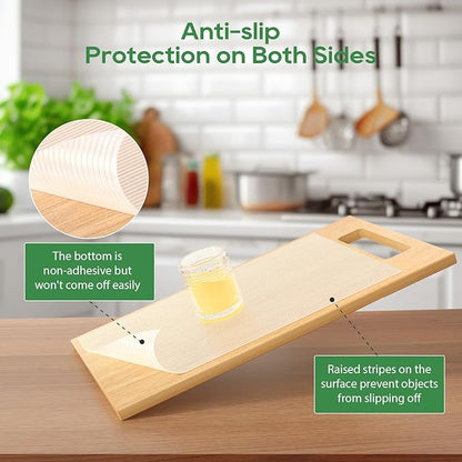 Anoak Shelf Liner Cabinet Liner, Non Adhesive Drawer Liner, Washable 20 Inch x 10 FT(120 Inch) Waterproof Durable Non-Slip Shelf Liner for Kitchen, Drawer, Refrigerator Stripe Clear