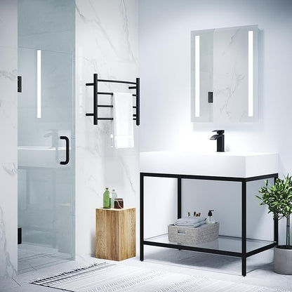 ANZZI 70" x 24" Frameless Shower Door in Matte Black,Water Repellent Glass Shower Door with Seal Strip Parts and Handle, 5/16 Glass Hinged Shower Door with Handle (SD-AZ09-01MB)