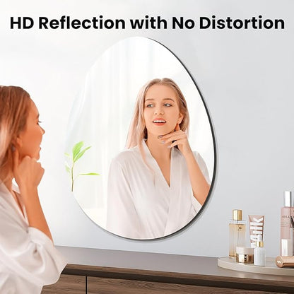 VASUHOME Drop Frameless Bathroom Mirror, 20 x 28 Inch Wall Vanity Mirror, Large Wall Mounted Mirrors for Bathroom, Living Room, Bedroom