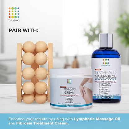 Bruizex Lymphatic Drainage Massager: Cellulite Massage Tool, Massage Roller, Fascia Blaster, Wood Therapy Massage Tools, Lymphatic Drainage Tool, Post Lipo Fibrosis Treatment, Maderoterapia Kit