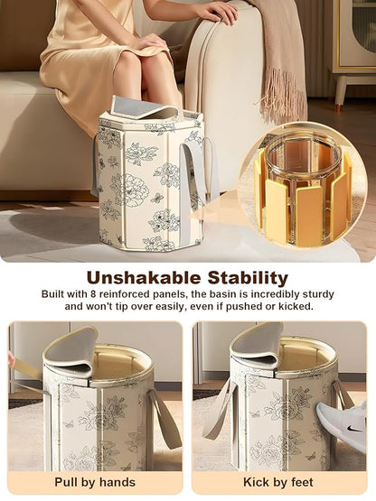 Foot Bath Basin Portable Travel Collapsible Foot Basin Folding Foot Bath Tub Soaking Feet Bucket for Camping Outdoor Washing