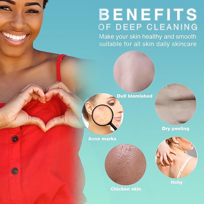 UJFQBH 6 Pieces African Bath Sponge African Net Long Net Bath Sponge Exfoliating Shower Body Scrubber Back Scrubber Skin Smoother,Great for Daily Use (Purple, Gray, Blue, Black, Brown, Green)
