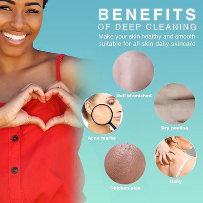 UJFQBH 6 Pieces African Bath Sponge African Net Long Net Bath Sponge Exfoliating Shower Body Scrubber Back Scrubber Skin Smoother,Great for Daily Use (Purple, Gray, Blue, Black, Brown, Green)