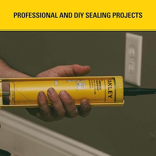 Stanley S421 All-Purpose RTV Silicone Sealant (24 x 10.1 fl.oz.) – 100% Waterproof Clear Caulk | Industrial-Grade Silicone for Kitchen, Bathroom, Shower, Window, Door, Indoor & Outdoor Use | 24 Pack