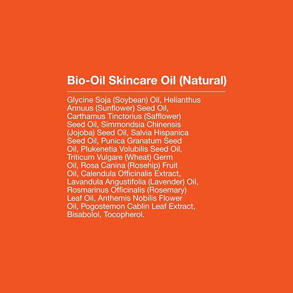 Bio-Oil Natural Skincare Oil Serum, Face and Body Moisturizer with Chamomile, Rosehip, and Lavender Oil, for Scars, Stretch Marks, Sensitive Skin, All Skin Types, 2 Oz