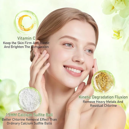 Vitamin C Larger Premium Metal Shower Filter, 304 stainless steel material, Clean Soft Water, Remove 99% Chlorine, Improve Your Skin, Easy to Install, KMF00D (Citrus)