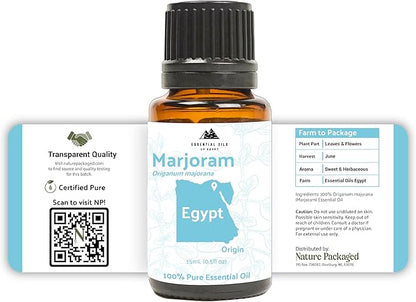 Marjoram Essential Oil - Aceite de Mejorana Direct from Egypt for Massage & Aromatherapy | Premium Therapeutic Grade (2lbs)