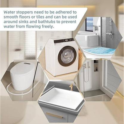 118Inch New Shower Threshold Water Dam Barrier,Collapsible Self-Adhesive Silicone Shower Water Guard for Bathroom Bathtub and Kitchen,Shower Water Blocker Suitable for Wheelchair Acces(Transparent)