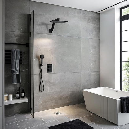 16 Inch S Shape Oil Rubbed Bronze Shower Head Arm, Square Wall Mounted Shower Arm and Flange Included