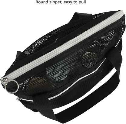 Mesh Shower Caddy Portable Shower Bag for Travel, Gym, Camping – Quick-Dry Hanging Toiletry Organizer with Zipper Pockets for Bathroom Essentials,Black