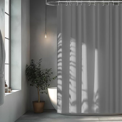 72 x 84 inch Extra Long Waterproof Fabric Shower Curtain Liner, Light Grey Cloth Shower Liner with 3 Large Magnets, Tall Bathroom Shower Curtain Lightweight Machine Washable