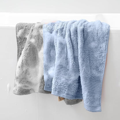 6 Pack 100% Cotton Washcloths Set, Highly Absorbent and Soft Feel Fingertip Towels, 13 x 13 in Quick Dry Face Cloths
