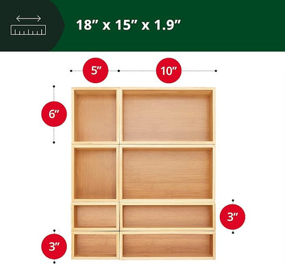 ROYAL CRAFT WOOD Bamboo Jewelry Organizer Box & Chests Set - Versatile Storage Solution for Makeup, Jewelry, and Bathroom Essentials (8 Boxes)